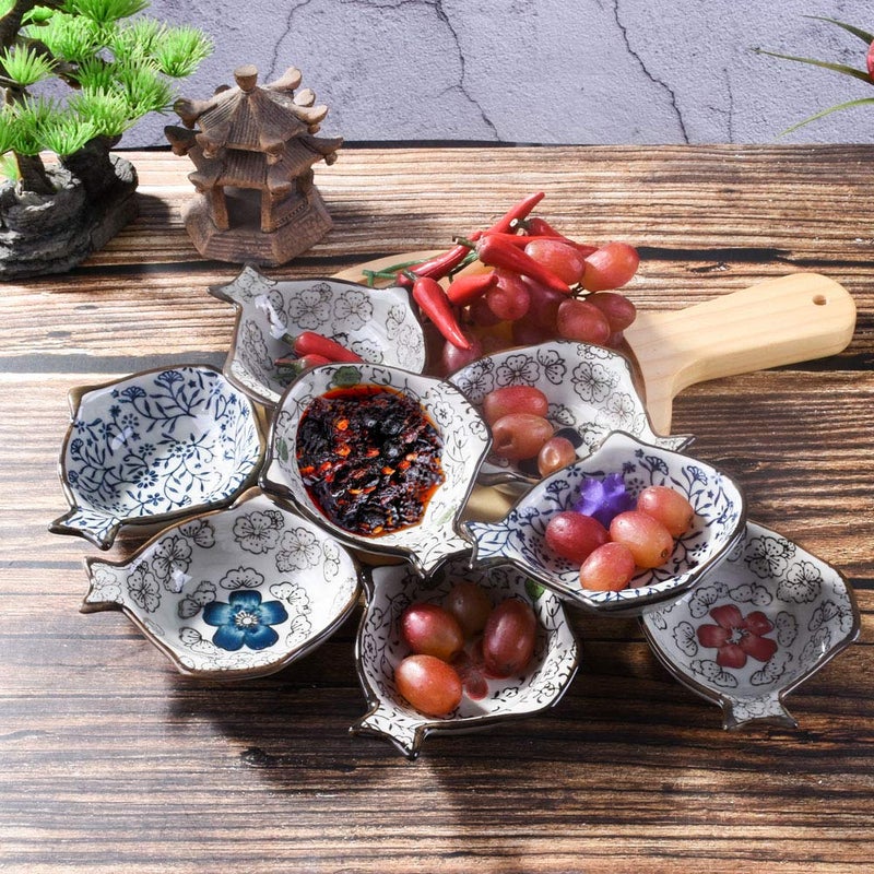 Cerficer Japanese Soy Sauce Dishes Set of 8 Ceramic Dipping Bowls for Sushi Seasoning - Image 2
